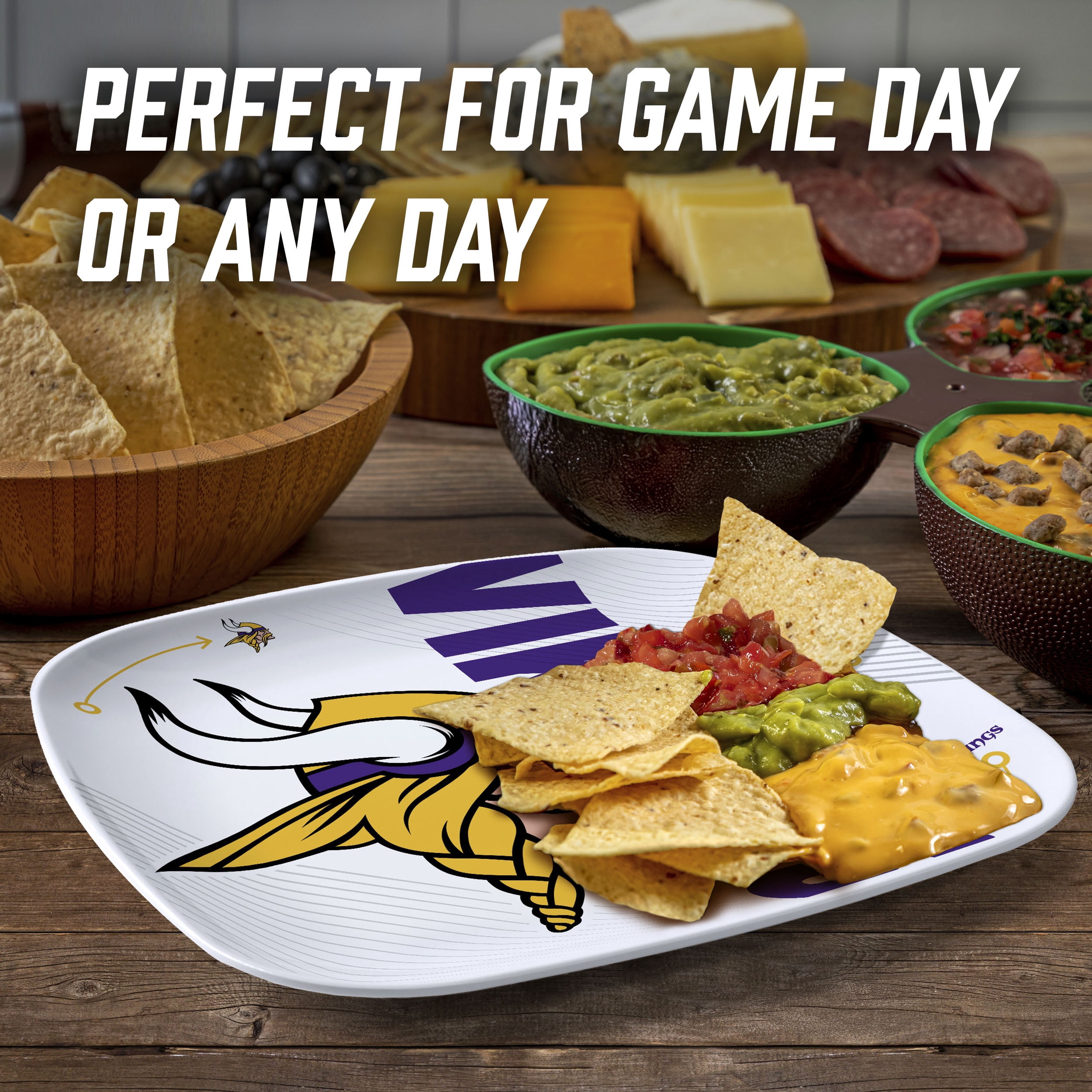 YouTheFan NFL Minnesota Vikings Large Party Plate