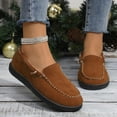 thumbnail image 2 of Brown Women'S Warm Slip-On Shoes With Soft Sole And Relaxed Fit For Home And Travel, 2 of 9
