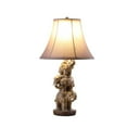 thumbnail image 2 of 21" In Wildlife 3 Stacked Elephants Polyresin Table Lamp, 2 of 4