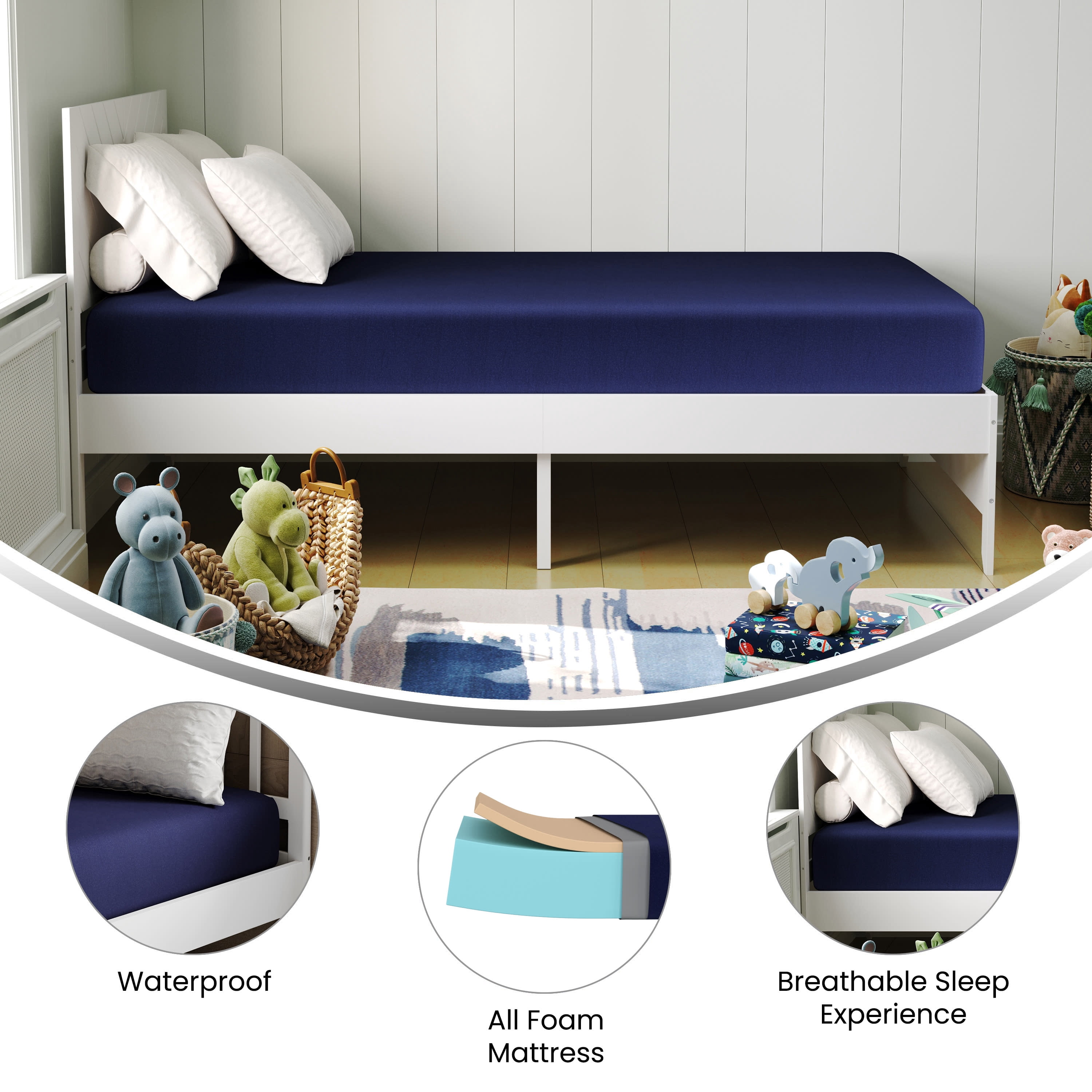 Flash Furniture Irvine Liquid-Resistant Memory Foam 8" Mattress Twin (CLMFLRTWIN)