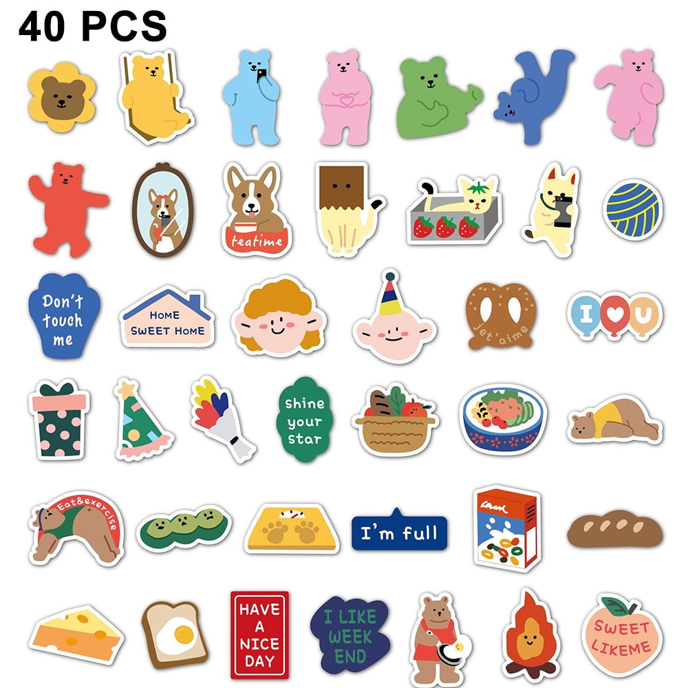 Cute bear sticker/ scrapbook or laptop/ Ipad sticker/ laptop sticker/waterproof sticker/ pink cute sticker/vinyl sticker/decoration sticker