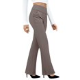 thumbnail image 6 of JUUNthy Womens Dress Pants, Stretchy High Waist Straight Leg Flat Front Business Works Trousers with Pockets Beige 2XL, 6 of 9