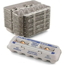 MT Products Large Printed Natural Pulp Paper Egg Cartons - Pack of 15