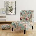 thumbnail image 2 of Designart « Soft Boho Fronds I » Fauteuil d'Appoint Rembourré à Fougères / Feuilles Roses - Fauteuil de Style Champêtre pour Chambre, 2 of 7