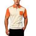 thumbnail image 4 of Work Polo Shirts for Men Short Sleeve with Button Basic Summer Shirt Orange Shirts for Men, 4 of 4