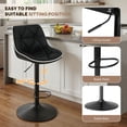 thumbnail image 4 of Set of 2 Adjustable Swivel Counter Height Bar Stools with Back, Modern Armless Upholstered Seat for Kitchen Island Home Bar, 4 of 8