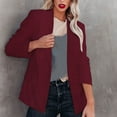 thumbnail image 4 of tklpehg Womens Blazers for Work Casual Lightweight Blazer Open Front Lapel Long Sleeve Work Office Blazer Jacket Fall Coat Long Sleeve Leisure Solid Color Overcoat Loose Outwear Red XL, 4 of 7