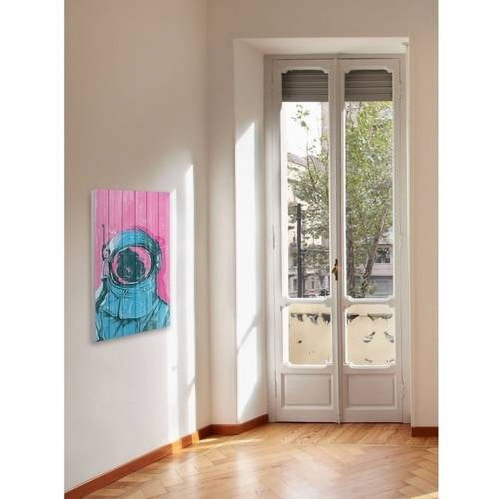 The Astronaut Painting Print on White Wood