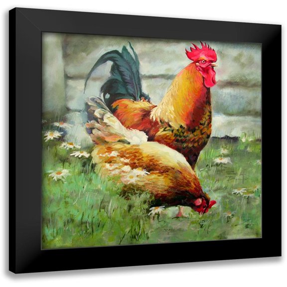Pautov, Igor 12x12 Black Modern Framed Museum Art Print Titled - Bird Yard