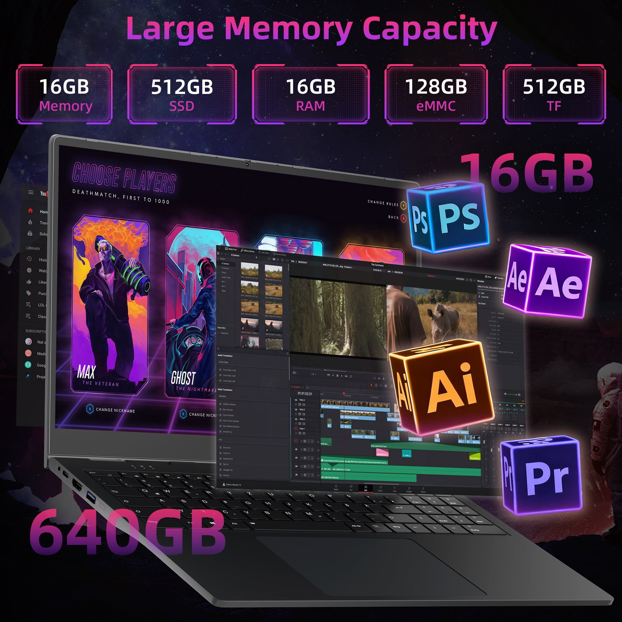 Jumper 16in 2 in 1 Laptop Touchscreen Windows 11, 16GB DDR4 640GB ROM Laptops Convertible Tablet Computer, 4-Core Intel Celeron Processor, 360° Flip, 1yr Office 365 Free