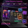 thumbnail image 5 of Jumper 16in 2 in 1 Laptop Touchscreen Windows 11, 16GB DDR4 640GB ROM Laptops Convertible Tablet Computer, 4-Core Intel Celeron Processor, 360° Flip, 1yr Office 365 Free, 5 of 10