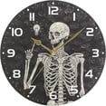 thumbnail image 5 of GZHJMY Skull Wall Clock, 10" Silent Non Ticking Round Clock, Oil Painting Easy to Read Clock for Living Room Bedroom Bathroom Home Decor Holiday Gifts, 5 of 7