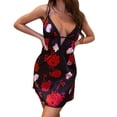thumbnail image 1 of Gibobby Pijamas mujer invierno Pijama de mujer Camisón Corazón Caliente Confort Diario Poliéster Transpirable Regalo Cuello hundido Encaje(Rojo,M), 1 of 5