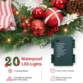 thumbnail image 3 of Garland Christmas Decorations - 6 Ft Lighted Garland with 20 Waterproof LED Lights for Mantle, Stairs, Railing, Table, Door, Fireplace, 3 of 7