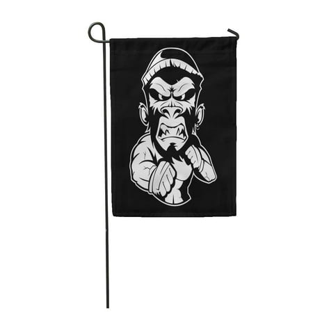 SIDONKU Athlete Fight Monkey Badge Boxer Boxing Champion Club Emblem Garden Flag Decorative Flag House Banner 12x18