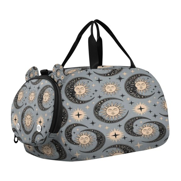 DIXRUYEE Seam Sun Moon Scale Duffel Bag With Ventilated Shoe Pocket & Adjustable Strap for Gym, Dance & Travel
