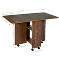 thumbnail image 2 of WAYTRIM Folding Dining Table Versatile Dinner Table with 6 Wheels and 2 Storage Racks, Space Saving Extendable Kitchen Table, 2 of 2