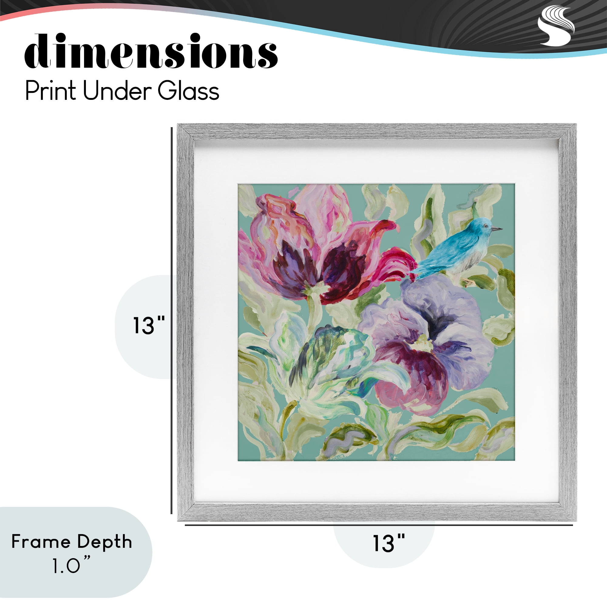 Stupell Industries Lyrical Garden Strokes Gray Framed Print Under Glass, design by Lanie Loreth