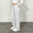 thumbnail image 6 of NEBWOAK Big Girls Wide Leg Pants High Rise Elastic Waist Comfy Lounge Stretch Tween White,Size 7-8T, 6 of 9