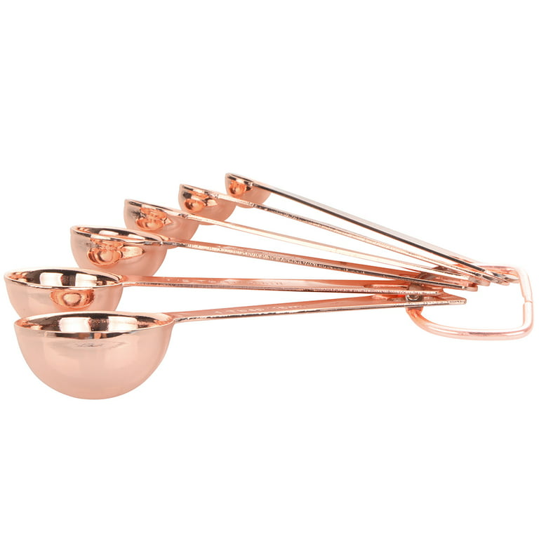 6 Pcs Measuring Spoons Set, Gold-plated Stainless Steel Measuring