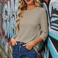 thumbnail image 5 of Tops for Women 3/4 Sleeve Crew Neck Casual Pullover Sweatshirt, 5 of 7