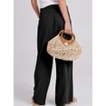 thumbnail image 4 of Pantalón palazzo para mujer ANRABESS negro, pierna ancha, cintura alta, talla L, 4 of 8