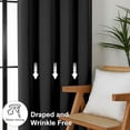 thumbnail image 6 of Blackout Curtains 2 Panels, Light Blocking Curtains for Bedroom, Room Darkening Window Drapes, Rod Pocket Curtains for Living Room, W52 x L72, Black, 6 of 7