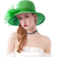 thumbnail image 3 of Organza Church Fascinator Wedding Tea Party Derby Hats for Women Flower Wide Brim Sun Hat, 3 of 5