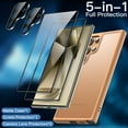 thumbnail image 3 of JETech 5 in 1 Matte Case for Samsung Galaxy S24 Ultra 5G with 2-Pack Screen Protector and Camera Lens Protector, Translucent Back Protective Phone Cover, Tempered Glass Film (Titanium Orange), 3 of 7