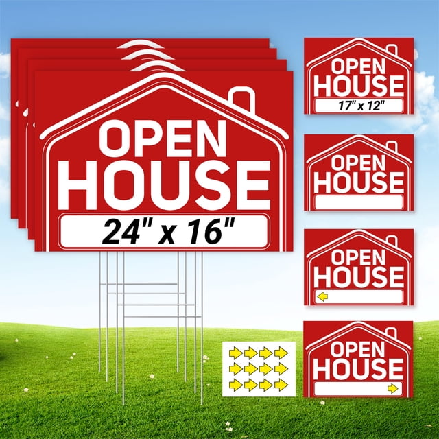 Carteles Open House ComboJoy, 8 unidades, 61 x 41 y 43 x 30 cm, impermeables