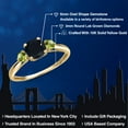 thumbnail image 2 of Gem Stone King 10K Yellow Gold Black Onyx and Green Peridot 3-Stone Ring for Women | 1.04 Cttw | Round 6MM | Gemstone December Birthstone | Size 7, 2 of 6