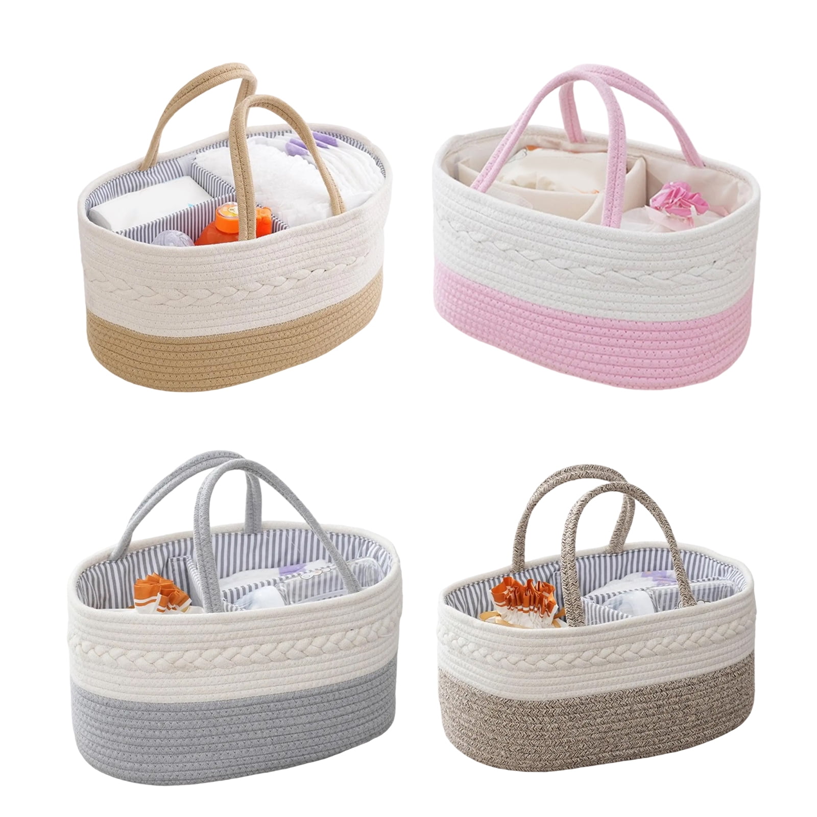 Large Capacity Baby Diaper Storage Basket Portable Nappy Organiser Case Container for Nursery and Car Item Store