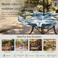 thumbnail image 6 of Round Outdoor Tablecloth with Umbrella Hole and Zipper, Nautical Coastal Tablecloth with Elastic Waterproof, Vintage Sunmmer Ocean Starfish Deep Blue Patio Table Covers for 45" - 54" Pool Tables, 6 of 9
