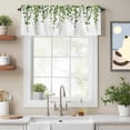 thumbnail image 2 of Valance Curtains for Windows Eucalyptus Leaf Kitchen Curtians Window Treatment Watercolor Green Leaves Topper Curtain Rod Pocket Valances for Kitchen Bathroom Living Room 54x18in, 2 of 9
