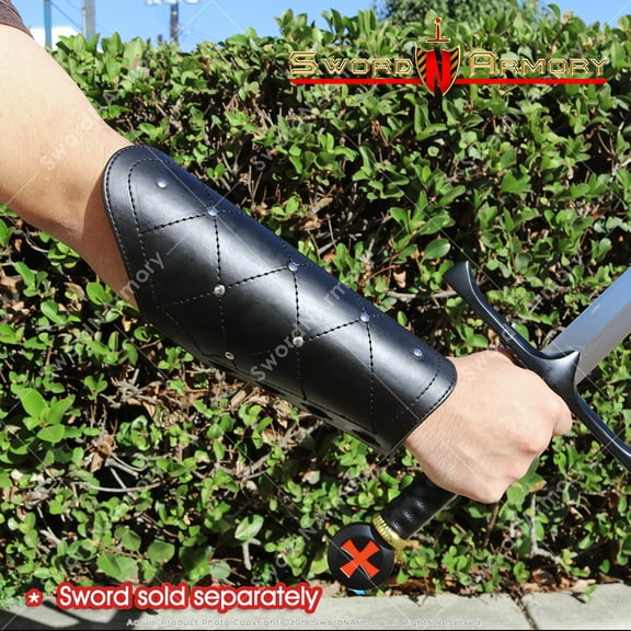 Genuine Leather Studded Medieval Bracer Pair Gauntlet Arm Guard