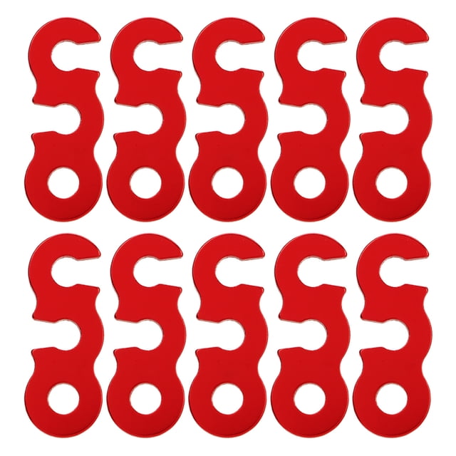 10 Uds tensor de cuerda ajustador de cordón aleación de aluminio fácil operación fijación estable accesorio de Camping para tienda de campaña senderismo rojo