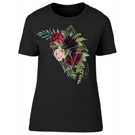 Geometric Flowers T-Shirt Women -Image by Shutterstock, Female 3X-Large