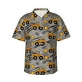 thumbnail image 2 of Xecao Retro Excavator print Hawaiian shirt - a stylish short-sleeve button-down for men, perfect for casual beach and tropical outings., 2 of 9