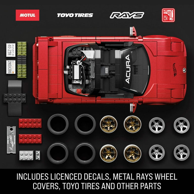 Mattel Brick Shop Hot Wheels ’90 Acura NSX Building Toy (876 Pieces), for Collectors