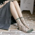 thumbnail image 6 of PTSPLLMY Sox Womens Girls Sheer Socks Mesh Lace Crew Socks Transparent See Through Ultra Thin Silk Nylon Dress Socks, 6 of 8