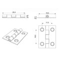 thumbnail image 2 of 2 Pack 1" x 3/4" Antique Brass Narrow Hinges, 2 of 2