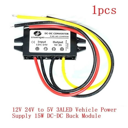 

Car Waterproof DC-DC Converter 12V Step Down to 5V Power Supply Module 3A 15W