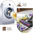 thumbnail image 6 of Welcome Area Rugs 3x5 ft Vintage Purple Yellow Floral Wreath Black Plaid Border Washable Rug Non Slip Indoor Carpet Absorbent Floor Mat for Living Room Bedroom Dining Room, 6 of 9