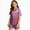 A116-Purple, variant on Girls Silky Satin Button-Up Pajama Set,Ruffled Short Sleeve Summer Sleepwear 11-12 Years