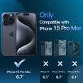 thumbnail image 2 of JETech 5 in 1 Matte Case for iPhone 15 Pro Max 6.7-Inch with 2-Pack Each Tempered Glass Screen Protector and Camera Lens Protector, Translucent Back Shockproof Phone Cover (Blue), 2 of 7