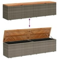 thumbnail image 5 of vidaXL Garden Storage Box Grey 220x50x54 cm Poly Rattan Acacia Wood, 5 of 5