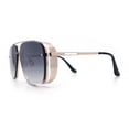 thumbnail image 6 of Mens Rectangular Rimless Racer Perforated Side Visor Metal Sunglasses Gold - Smoke, 6 of 8