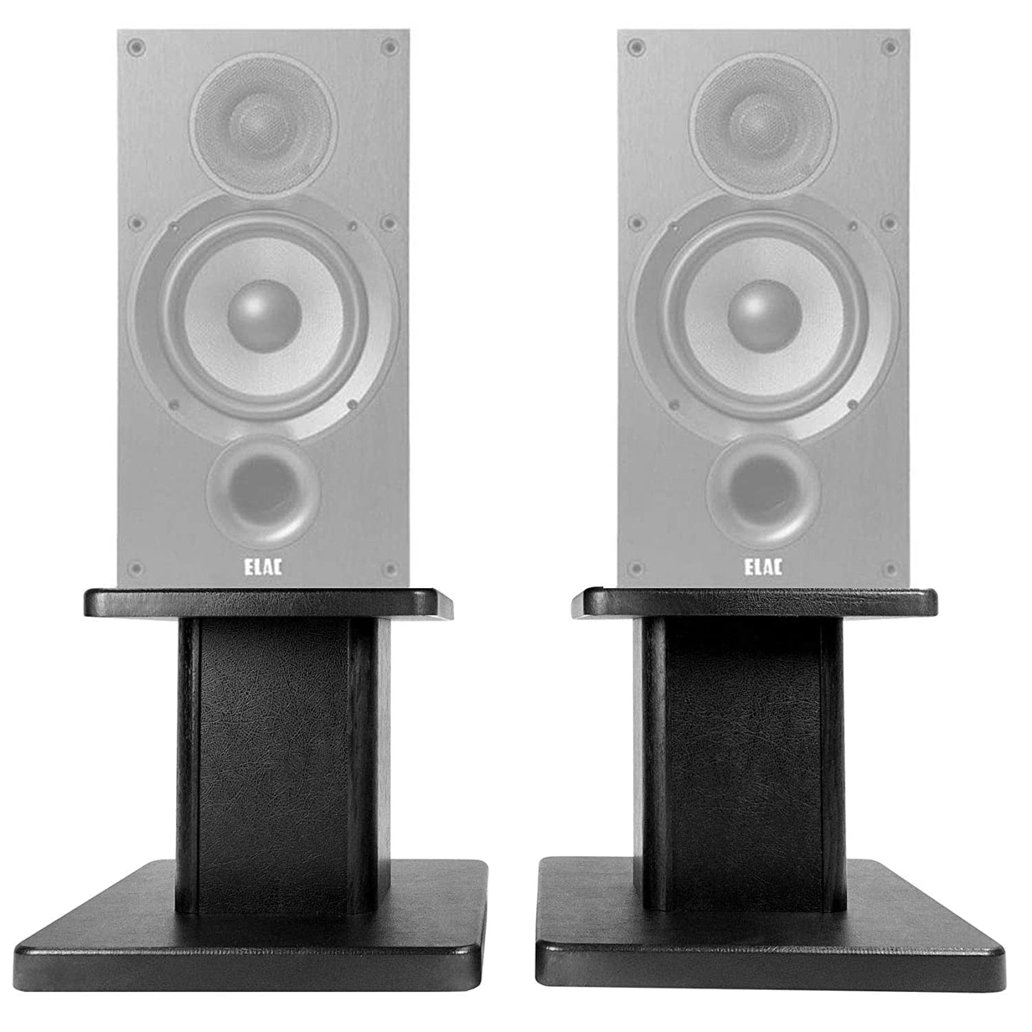 (2) 8â€ Black Bookshelf Speaker Stands for ELAC Debut 2.0 B6.2