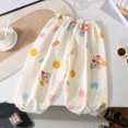 thumbnail image 2 of KPOPLK Toddler Baby Girl Summer Pants Long Bloomers Girls Lightweight Cotton Wide Leg Barrel Harem Pants Elastic Waist Trouser with Pocket Beige Size 4-5 Years, 2 of 4