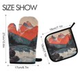thumbnail image 2 of Yayeee Oven Mitts and Pot Holder Set of 2 Heat Resistant Kitchen Gloves Baking Hot Pad, Mountains at Dawn, 2 of 5